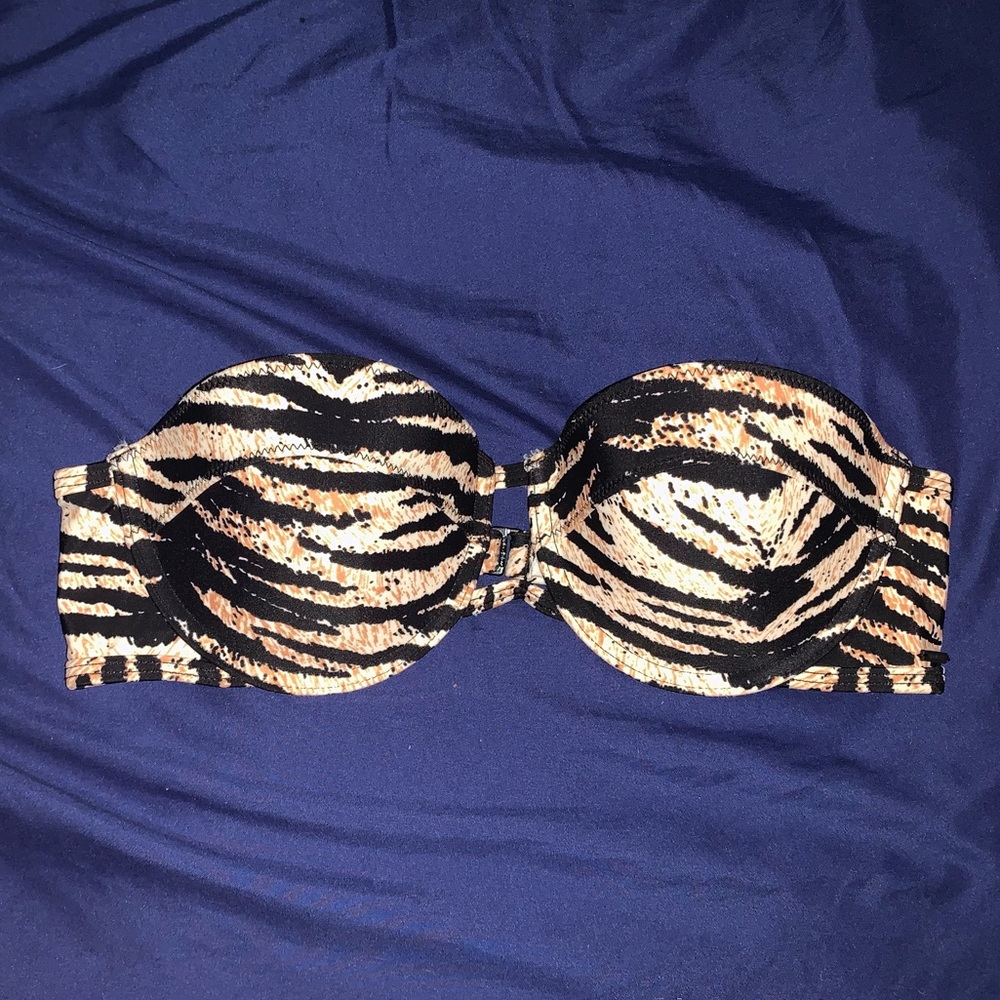 Tiger-print bikini top